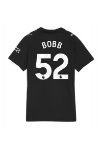 Manchester City Oscar Bobb #52 Jalkapallovaatteet Naisten Vieraspaita 2025-26 Lyhythihainen